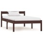 Estructura de cama madera maciza pino marrón oscuro 100x200 cm de vidaXL, Camas y somieres - Ref: Foro24-283203, Precio: 60,6...