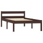 Estructura de cama madera maciza pino marrón oscuro 100x200 cm de vidaXL, Camas y somieres - Ref: Foro24-283203, Precio: 60,6...