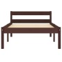 Estructura de cama madera maciza pino marrón oscuro 100x200 cm de vidaXL, Camas y somieres - Ref: Foro24-283203, Precio: 60,6...