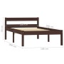 Estructura de cama madera maciza pino marrón oscuro 100x200 cm de vidaXL, Camas y somieres - Ref: Foro24-283203, Precio: 60,6...