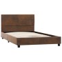 Estructura de cama de piel de ante artificial marrón 100x200 cm de vidaXL, Camas y somieres - Ref: Foro24-284781, Precio: 128...