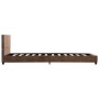 Estructura de cama de piel de ante artificial marrón 100x200 cm de vidaXL, Camas y somieres - Ref: Foro24-284781, Precio: 128...