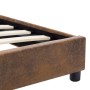 Estructura de cama de piel de ante artificial marrón 100x200 cm de vidaXL, Camas y somieres - Ref: Foro24-284781, Precio: 128...