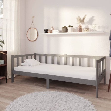 Sofá cama con colchón madera de pino maciza gris 90x200 cm de vidaXL, Camas y somieres - Ref: Foro24-3083616, Precio: 298,18 ...