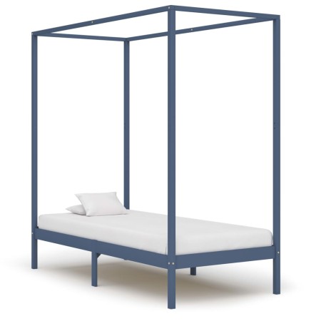 Estructura de cama con dosel madera maciza pino gris 90x200 cm de vidaXL, Camas y somieres - Ref: Foro24-283274, Precio: 101,...