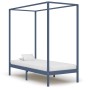 Estructura de cama con dosel madera maciza pino gris 90x200 cm de vidaXL, Camas y somieres - Ref: Foro24-283274, Precio: 101,...