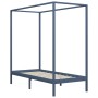 Estructura de cama con dosel madera maciza pino gris 90x200 cm de vidaXL, Camas y somieres - Ref: Foro24-283274, Precio: 101,...