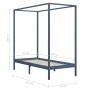 Estructura de cama con dosel madera maciza pino gris 90x200 cm de vidaXL, Camas y somieres - Ref: Foro24-283274, Precio: 101,...