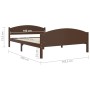 Estructura de cama madera maciza pino marrón oscuro 160x200 cm de vidaXL, Camas y somieres - Ref: Foro24-322045, Precio: 114,...
