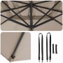 Parasol Roma Taupé 286 x 284 x 265 cm Aluminio y poliéster en Sombrillas | Comprar online en Foru.es