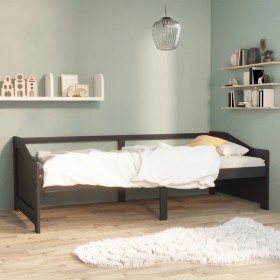 Sofá cama 3 plazas madera maciza pino gris oscuro 90x200 cm de vidaXL, Camas y somieres - Ref: Foro24-322168, Precio: 88,31 €...