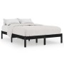 Estructura de cama de madera maciza de pino negro 200x200 cm de vidaXL, Camas y somieres - Ref: Foro24-810041, Precio: 106,73...