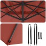 Parasol Roma Rojo 286 x 284 x 265 cm Aluminio y poliéster en Sombrillas | Comprar online en Foru.es