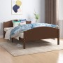 Estructura de cama madera maciza pino marrón oscuro 120x200 cm de vidaXL, Camas y somieres - Ref: Foro24-322043, Precio: 137,...