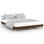 Estructura de cama madera de ingeniería marrón roble 200x200 cm de vidaXL, Camas y somieres - Ref: Foro24-832012, Precio: 138...