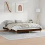 Estructura de cama madera de ingeniería marrón roble 200x200 cm de vidaXL, Camas y somieres - Ref: Foro24-832012, Precio: 138...