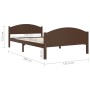 Estructura de cama madera maciza pino marrón oscuro 120x200 cm de vidaXL, Camas y somieres - Ref: Foro24-322043, Precio: 137,...