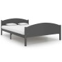 Estructura de cama madera maciza de pino gris oscuro 160x200 cm de vidaXL, Camas y somieres - Ref: Foro24-322050, Precio: 127...