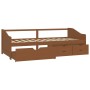 Sofá cama 3 plazas cajones pino macizo marrón miel 90x200 cm de vidaXL, Camas y somieres - Ref: Foro24-322171, Precio: 243,25...