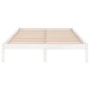 Estructura de cama de madera de pino maciza blanca 140x190 cm de vidaXL, Camas y somieres - Ref: Foro24-809998, Precio: 87,82...