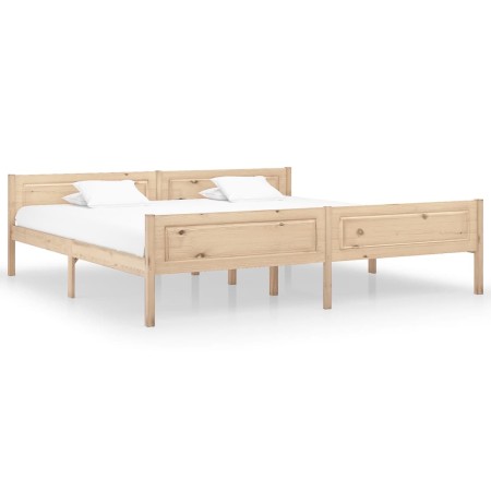 Estructura de cama de madera maciza de pino 200x200 cm de vidaXL, Camas y somieres - Ref: Foro24-322102, Precio: 123,31 €, De...