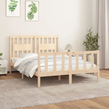 Estructura de cama con cabecero madera maciza pino 120x200 cm de vidaXL, Camas y somieres - Ref: Foro24-3188161, Precio: 120,...