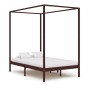 Cama con dosel madera maciza de pino marrón oscuro 120x200 cm de vidaXL, Camas y somieres - Ref: Foro24-283270, Precio: 187,0...