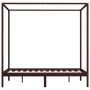 Cama con dosel madera maciza de pino marrón oscuro 120x200 cm de vidaXL, Camas y somieres - Ref: Foro24-283270, Precio: 187,0...
