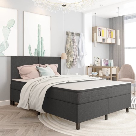 Estructura de cama Box Spring tela gris 180x200 cm de vidaXL, Camas y somieres - Ref: Foro24-287466, Precio: 187,07 €, Descue...