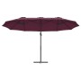 Sombrilla Rojo Burdeos 372 x 198 x 243 cm Poliéster y Aluminio en Sombrillas | Comprar online en Foru.es