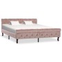 Estructura de cama de terciopelo rosa 160x200 cm de vidaXL, Camas y somieres - Ref: Foro24-288568, Precio: 375,21 €, Descuent...