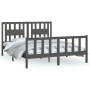 Estructura de cama con cabecero madera de pino gris 150x200cm de vidaXL, Camas y somieres - Ref: Foro24-3188173, Precio: 155,...