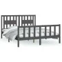 Estructura de cama con cabecero madera de pino gris 150x200cm de vidaXL, Camas y somieres - Ref: Foro24-3188173, Precio: 160,...