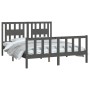 Estructura de cama con cabecero madera de pino gris 150x200cm de vidaXL, Camas y somieres - Ref: Foro24-3188173, Precio: 155,...