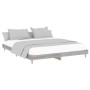 Estructura de cama madera de ingeniería gris Sonoma 200x200 cm de vidaXL, Camas y somieres - Ref: Foro24-832011, Precio: 111,...