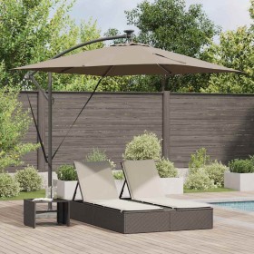 Parasol de cantilever tipo plátano Taupé 249 x 249 x 250 cm en Sombrillas | Comprar online en Foru.es