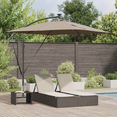 Parasol de cantilever tipo plátano Taupé 249 x 249 x 250 cm en Sombrillas | Comprar online en Foru.es