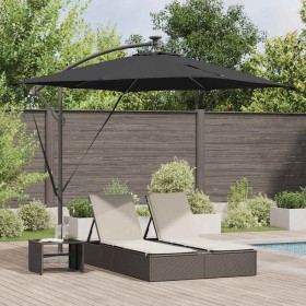 Parasol de cantilever tipo plátano Negro 249 x 249 x 250 cm en Sombrillas | Comprar online en Foru.es