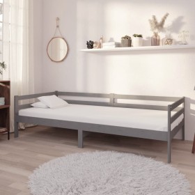 Sofá cama con colchón madera de pino maciza gris 90x200 cm de vidaXL, Camas y somieres - Ref: Foro24-3083571, Precio: 266,73 ...