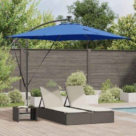 Parasol de cantilever tipo plátano Azul 249 x 249 x 250 cm en Sombrillas | Comprar online en Foru.es