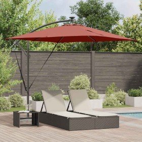 Parasol de cantilever tipo plátano Terracota 249 x 249 x 250 cm en Sombrillas | Comprar online en Foru.es