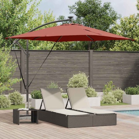 Parasol de cantilever tipo plátano Terracota 249 x 249 x 250 cm en Sombrillas | Comprar online en Foru.es