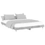 Estructura de cama madera de ingeniería gris hormigón 200x200cm de vidaXL, Camas y somieres - Ref: Foro24-832113, Precio: 137...