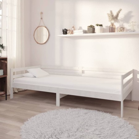 Sofá cama con colchón madera de pino maciza blanco 90x200 cm de vidaXL, Camas y somieres - Ref: Foro24-3083565, Precio: 296,7...