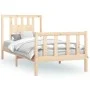 Estructura de cama con cabecero madera maciza de pino 90x200 cm de vidaXL, Camas y somieres - Ref: Foro24-3188151, Precio: 90...