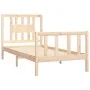 Estructura de cama con cabecero madera maciza de pino 90x200 cm de vidaXL, Camas y somieres - Ref: Foro24-3188151, Precio: 90...