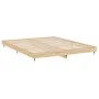 Estructura de cama madera de ingeniería roble Sonoma 200x200 cm de vidaXL, Camas y somieres - Ref: Foro24-832112, Precio: 116...