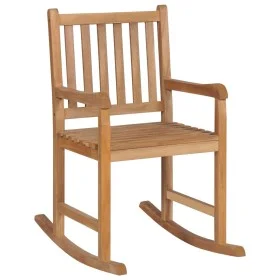 Silla mecedora de madera maciza de teca de vidaXL, Sillas de jardín - Ref: Foro24-44992, Precio: 144,44 €, Descuento: %