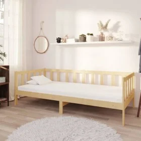 Sofá cama con colchón madera de pino maciza 90x200 cm de vidaXL, Camas y somieres - Ref: Foro24-3083614, Precio: 264,24 €, De...