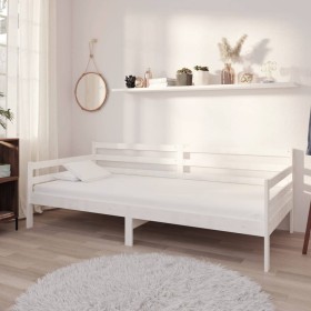 Sofá cama con colchón madera de pino maciza blanco 90x200 cm de vidaXL, Camas y somieres - Ref: Foro24-3083595, Precio: 277,7...